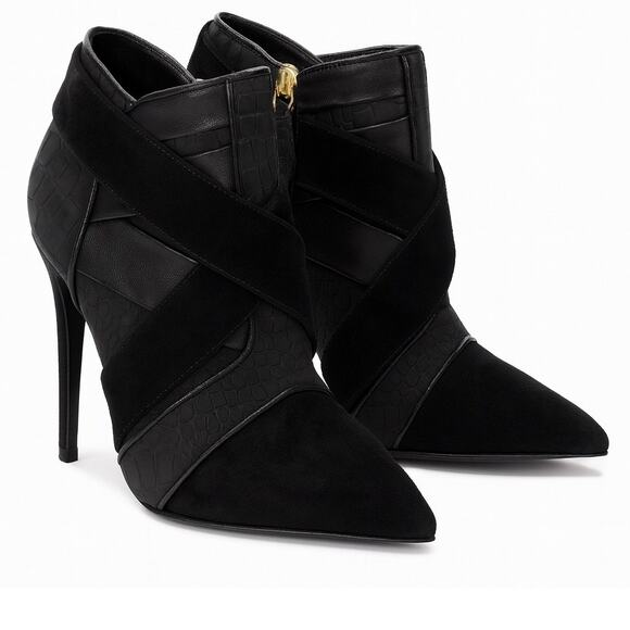 Narcisco Rodriguez Suede Animal Print Ankle Boots Booties - Picture 1 of 14